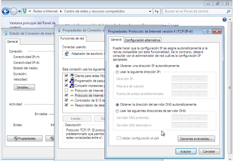 dhcp Cliente Windows 7