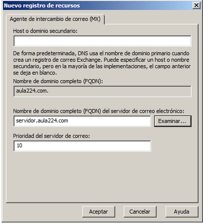 DNS Windows 2008 registro mx