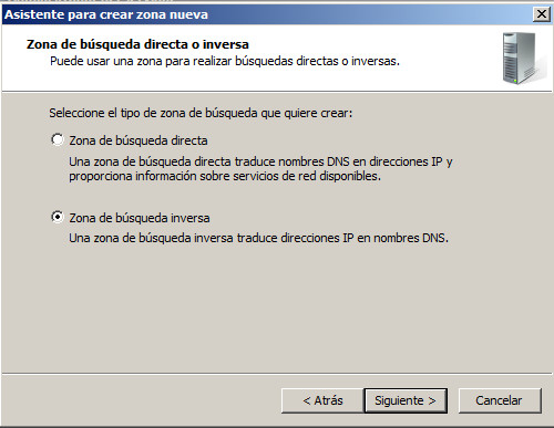 DNS Windows 2008 inversa