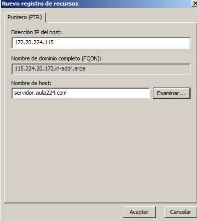 DNS Windows 2008 ptr