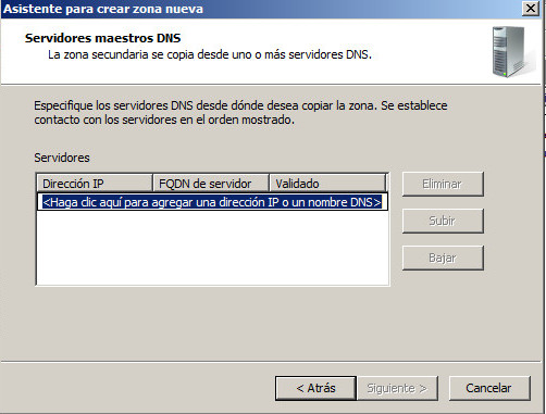 DNS Windows 2008 secundario servidor